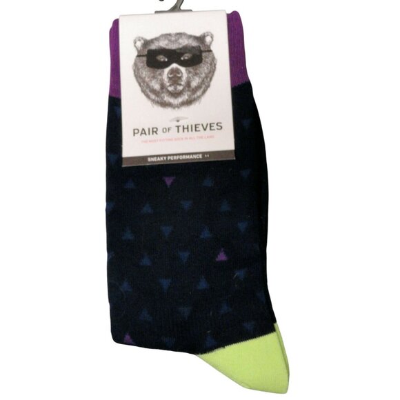 Pair Of Thieves Size 8-12 Mens Sneaky Performance Socks Colorful Triangles NEW - Picture 2 of 2